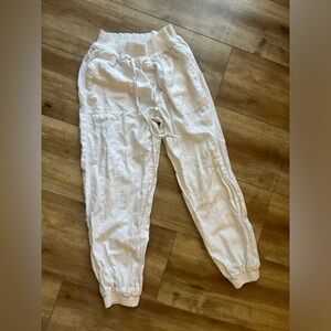 WHITE LINEN BEACH JOGGER